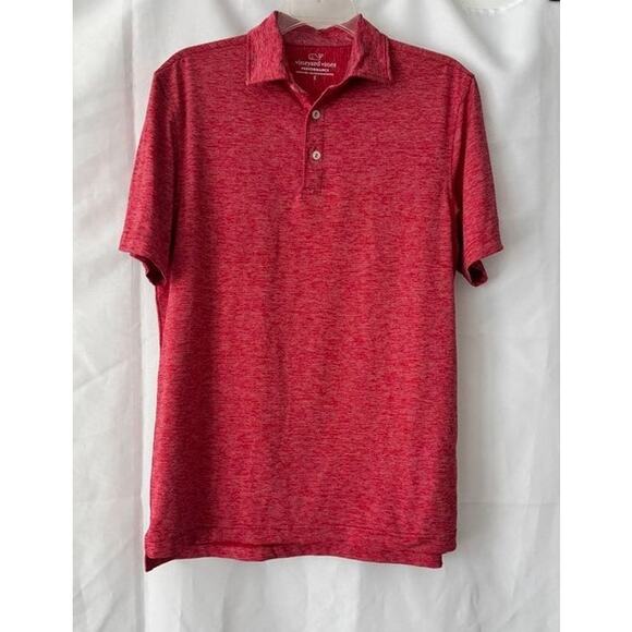 Vineyard Vines Performance Polo Shirt Red Striped Small Men’s - Picture 15 of 16